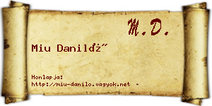 Miu Daniló névjegykártya